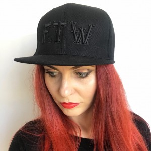 Dragstrip Kustom black Thread 3d embroidery FTW Snap Back